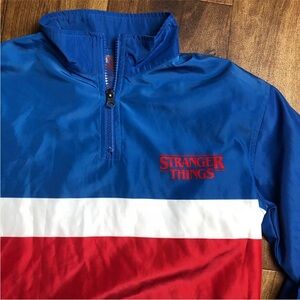 Netflix Stranger Things Blue Red Windbreaker Pullover Jacket *Read